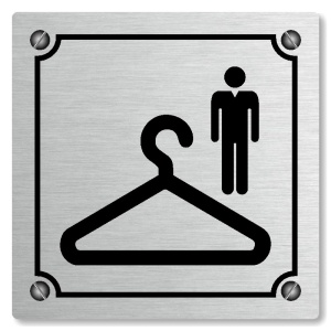 Šatna muži, 80x80mm, stříbrná, Kansas